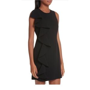 $395 Cinq a Sept Kimberlin Ruffle Dress Black sz 8